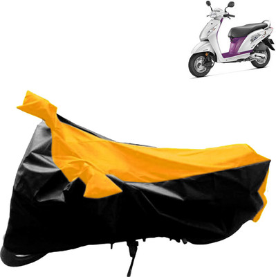 aksmit Two Wheeler Cover for Honda(Activa i, Black, Yellow)