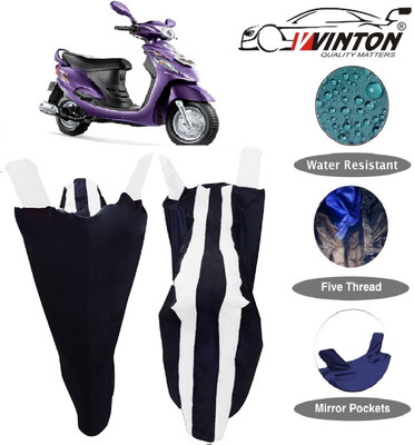 V VINTON Two Wheeler Cover for Mahindra(Rodeo RZ, White, Blue)