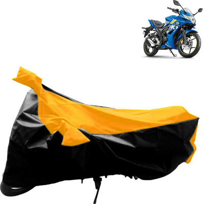 aksmit Two Wheeler Cover for Suzuki(Gixxer SF, Black, Yellow)