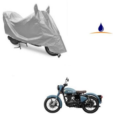 SRENTERPRISES Two Wheeler Cover for Royal Enfield(Classic 350, Silver)