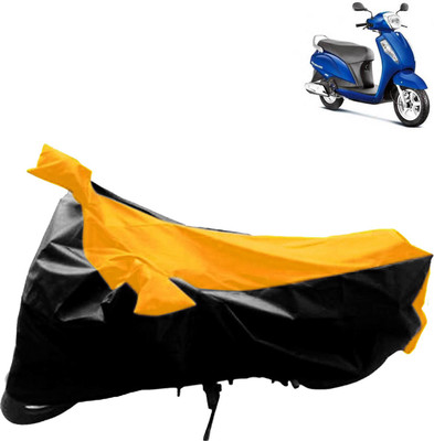 aksmit Two Wheeler Cover for Suzuki(Access, Black, Yellow)