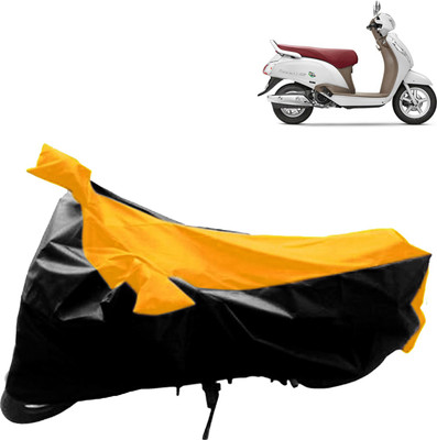 Rhtdm Two Wheeler Cover for Suzuki(Access SE, Black, Yellow)