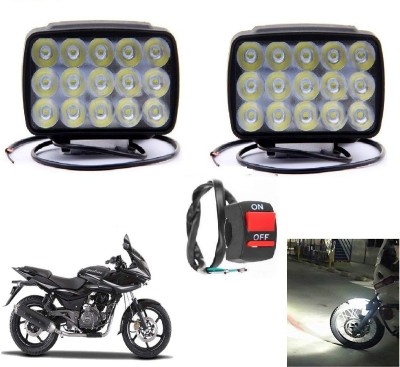 Naturalcreations 15LED Fog Lights 2PC +1PC Switch 20 Fog Lamp Motorbike, Car LED (12 V, 15 W)(Splendor iSmart, Bullet 350, Splendor Pro Classic, FZ S V3.0 FI, Thunderbird 350, Pulsar RS 200, Splendor Plus, Pulsar 180, Discover 100 DTS-i, Universal For Bike, Universal For Car, Pack of 2)
