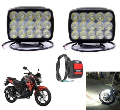 Naturalcreations 15LED Fog Lights 2PC +1PC Switch 10 Fog Lamp Motorbike, Car LED (12 V, 15 W)(Splendor iSmart, Bullet 350, Splendor Pro Classic, FZ S V3.0 FI, Thunderbird 350, Pulsar RS 200, Splendor Plus, Pulsar 180, Discover 100 DTS-i, Universal For Bike, Universal For Car, Pack of 2)