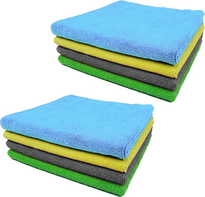 Onlinch Microfiber Vehicle Washing  Cloth(Pack Of 8, 200 GSM)