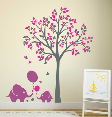 Zampyy 90 cm Tree Self Adhesive Sticker(Pack of 1)