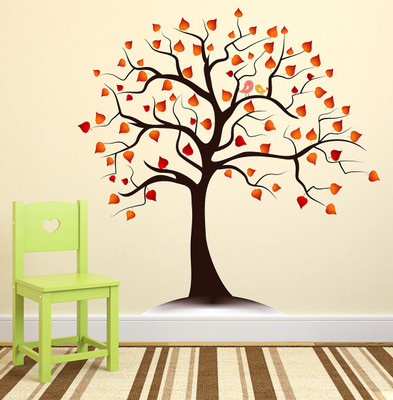 HAPPYSTICKY 120 cm Big Tree Removable Sticker(Pack of 1)