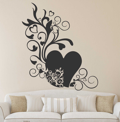 HAPPYSTICKY 70 cm Heart Removable Sticker(Pack of 1)