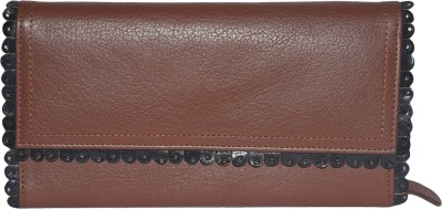 Leatherman Fashion Girls Casual Tan Genuine Leather Wallet(6 Card Slots)