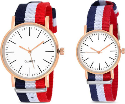 Razyloo TIRANGA Pack Of 2 Comfortable New Style Amazing Look Cool Style Analog Watch - For Couple