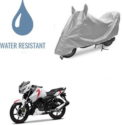 Atulit enterprises Waterproof Two Wheeler Cover for TVS(Apache RTR 160, Silver)