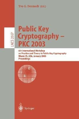 Public Key Cryptography - PKC 2003(English, Paperback, unknown)