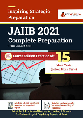 JAIIB 2021 | Latest Edition Practice kit with 15 Mock Tests (Paper I, II & III)(Paperback, EduGorilla)
