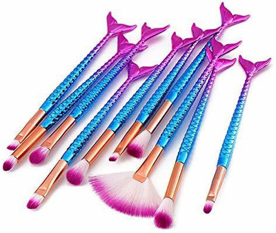 JOTKAPARKASH Series Mermaid Makeup Brush Set - Pack of 10(Pack of 10)