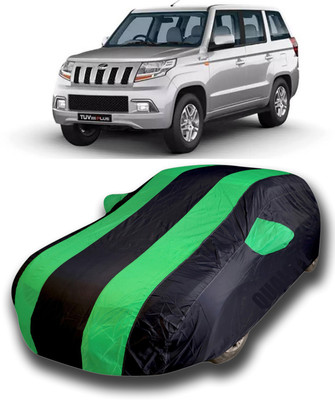 SanginiSang Car Cover For Mahindra TUV300 PLUS (With Mirror Pockets)(Green, Black)