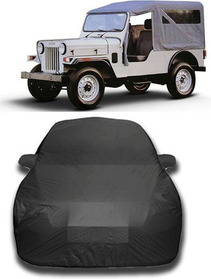 KASHYAP FASHION WORLD Car Cover For Mahindra Jeep (With Mirror Pockets)(Grey)