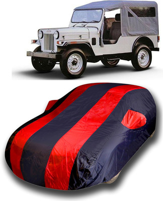 KASHYAP ENTERPRISE Car Cover For Mahindra Jeep (With Mirror Pockets)(Red)