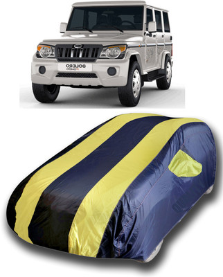 SanginiSang Car Cover For Mahindra Bolero (With Mirror Pockets)(Yellow, Blue)