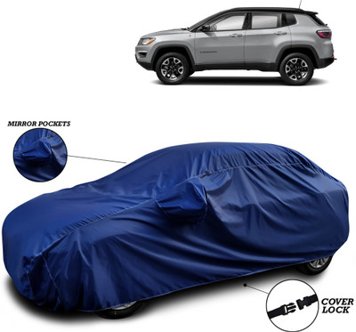 SEBONGO Car Cover For Jeep Compass (With Mirror Pockets)(Blue)