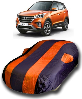 KASHYAP FASHION WORLD Car Cover For Hyundai Creta (With Mirror Pockets)(Orange)