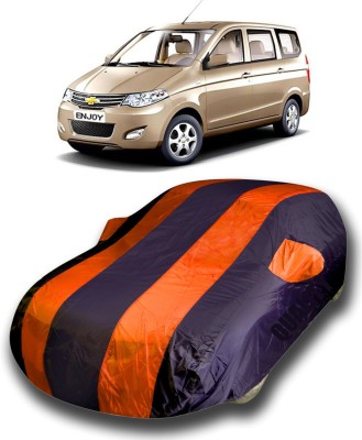 KASHYAP FASHION WORLD Car Cover For Chevrolet Enjoy (With Mirror Pockets)(Orange)