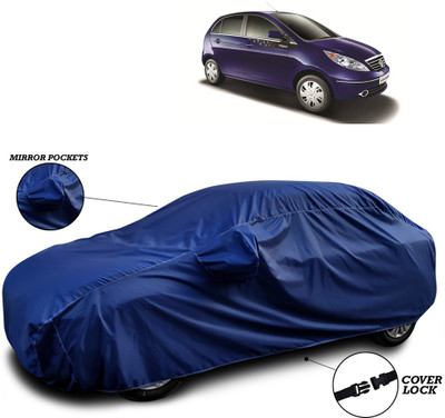 SEBONGO Car Cover For Tata Vista Tech (With Mirror Pockets)(Blue)