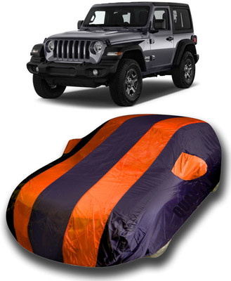 SanginiSang Car Cover For Jeep Wrangler (With Mirror Pockets)(Orange, Blue)