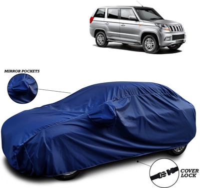 SEBONGO Car Cover For Mahindra TUV300 Plus Facelift (With Mirror Pockets)(Blue)