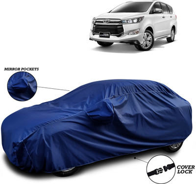 SEBONGO Car Cover For Toyota Innova Crysta (With Mirror Pockets)(Blue)