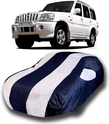 KASHYAP FASHION WORLD Car Cover For Mahindra Scorpio (With Mirror Pockets)(White)