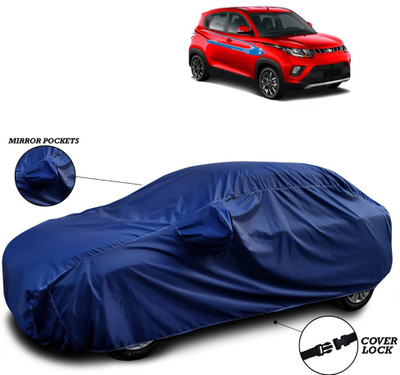 SEBONGO Car Cover For Mahindra e-Verito (With Mirror Pockets)(Blue)