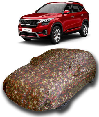 KASHYAP FASHION WORLD Car Cover For Kia SELTOS (With Mirror Pockets)(Multicolor)