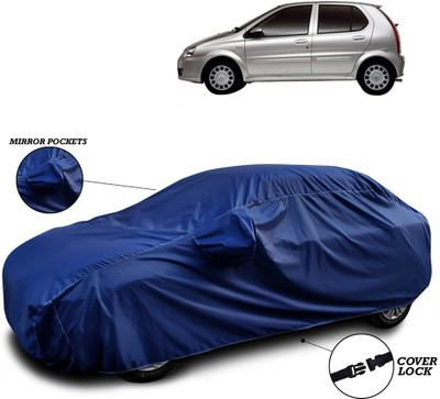 SEBONGO Car Cover For Tata Indica V2 (With Mirror Pockets)(Blue)