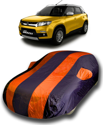 KASHYAP FASHION WORLD Car Cover For Maruti Suzuki Vitara Brezza (With Mirror Pockets)(Orange)