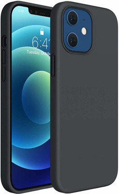 S-Gripline Back Cover for Apple iphone 12 Mini, Premium TPU 3D Plain Candy Case(Black, Pack of: 1)