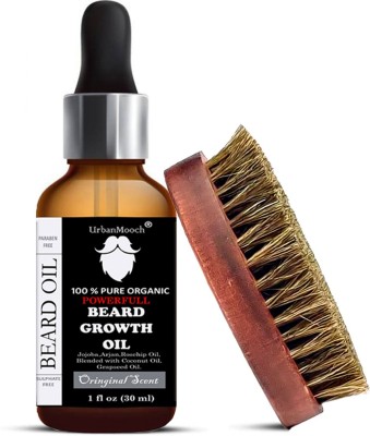 UrbanMooch Powerful Beard Growth Oil & Boar Bristle Beard Brush Combo Set(2 Items in the set)