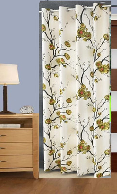 Sehbhagi 153 cm (5 ft) Polyester Semi Transparent Window Curtain Single Curtain(Printed, Green, White)