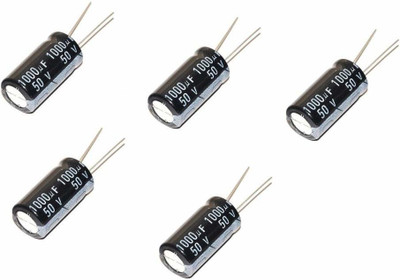 SUPER 1000uF 25V Radial Electrolytic Capacitors / Aluminum Electrolytic Capacitor - (Pack of 5) Electronic Components Electronic Hobby Kit- Pack of 5 Electronic Component