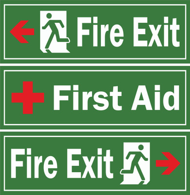 CREATIVE ADVERTISERS FIRE EXIT FIRST AID Emergency Sign(Reflective Sign)