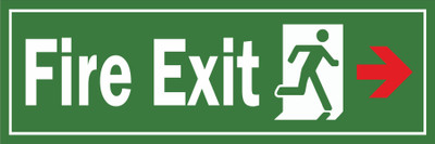 CREATIVE ADVERTISERS FIRE EXIT RIGHT Emergency Sign(Reflective Sign)