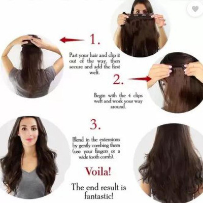 SAMYAK Top quality Stylish look 5 clips in Hair Extension