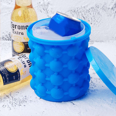 shivay 1 L Silicone 1 L Silicone Ice Cube Maker Genie Ice Bucket (Blue) Ice Bucket