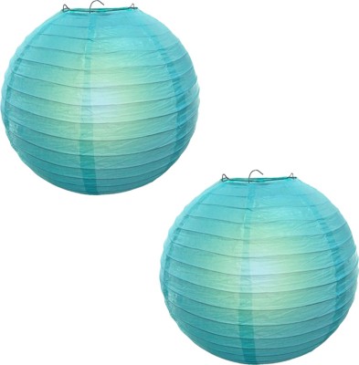 REIKI CRYSTAL PRODUCTS Lantern Paper Lamp Paper Ball Lamp Shade 12 Inch Paper Lamp 102 Blue Paper Hanging Lantern(30.48 cm X 30.48 cm, Pack of 2)