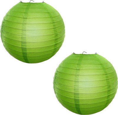 REIKI CRYSTAL PRODUCTS Lantern Paper Lamp Paper Ball Lamp Shade 12 Inch Paper Lamp for Decoration at Diwali Party Birthday Pack of 102 (Color : Green) Green Paper Hanging Lantern(30.48 cm X 30.48 cm, Pack of 2)