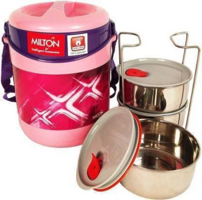 MILTON ECONA DELUXE 3 TIFFIN (PINK1) 3 3 Containers Lunch Box(520 ml, Thermoware)