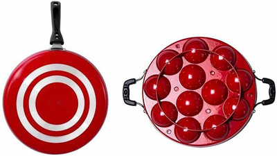 RBGIIT Non-Stick Aluminium Cookware Combo Pack of 2 Appam Pan & Dosa Tawa. Cookware Set(Aluminium, 1 - Piece)