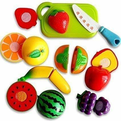 Lincy Fashion Pretend Food Kitchen Play Set for Kids Cutting Fruits and Vegetables Play Food Kitchen Toys 20 Piece Educational Toy
