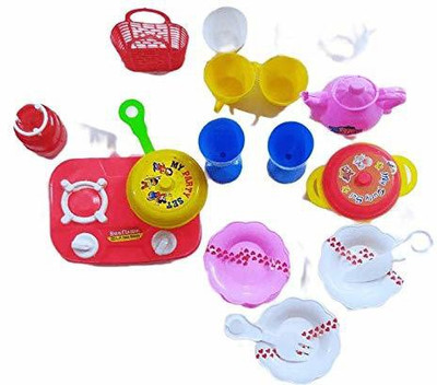 Bhavya kitchen set toy, kitchen set for kids, 21 pieces kitchen set-Multi color