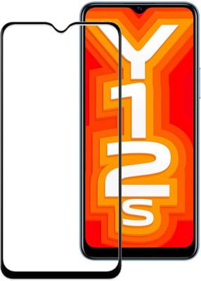 HOBBYTRONICS Edge To Edge Tempered Glass for Vivo Y12S(Pack of 1)