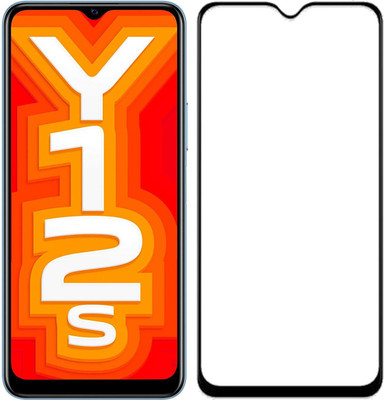 HOBBYTRONICS Edge To Edge Tempered Glass for Vivo Y12S(Pack of 1)